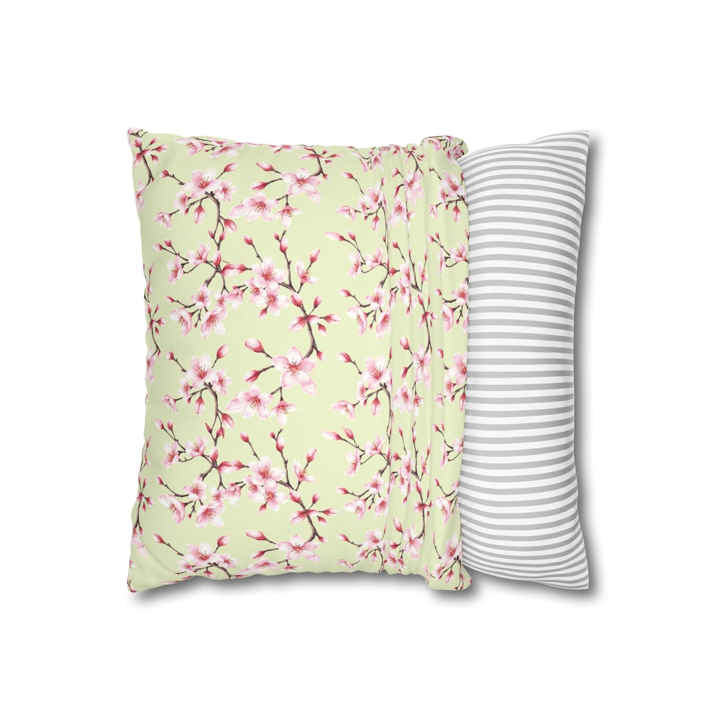 Floral Faux Suede Pillowcase - Pomme Verte Collection