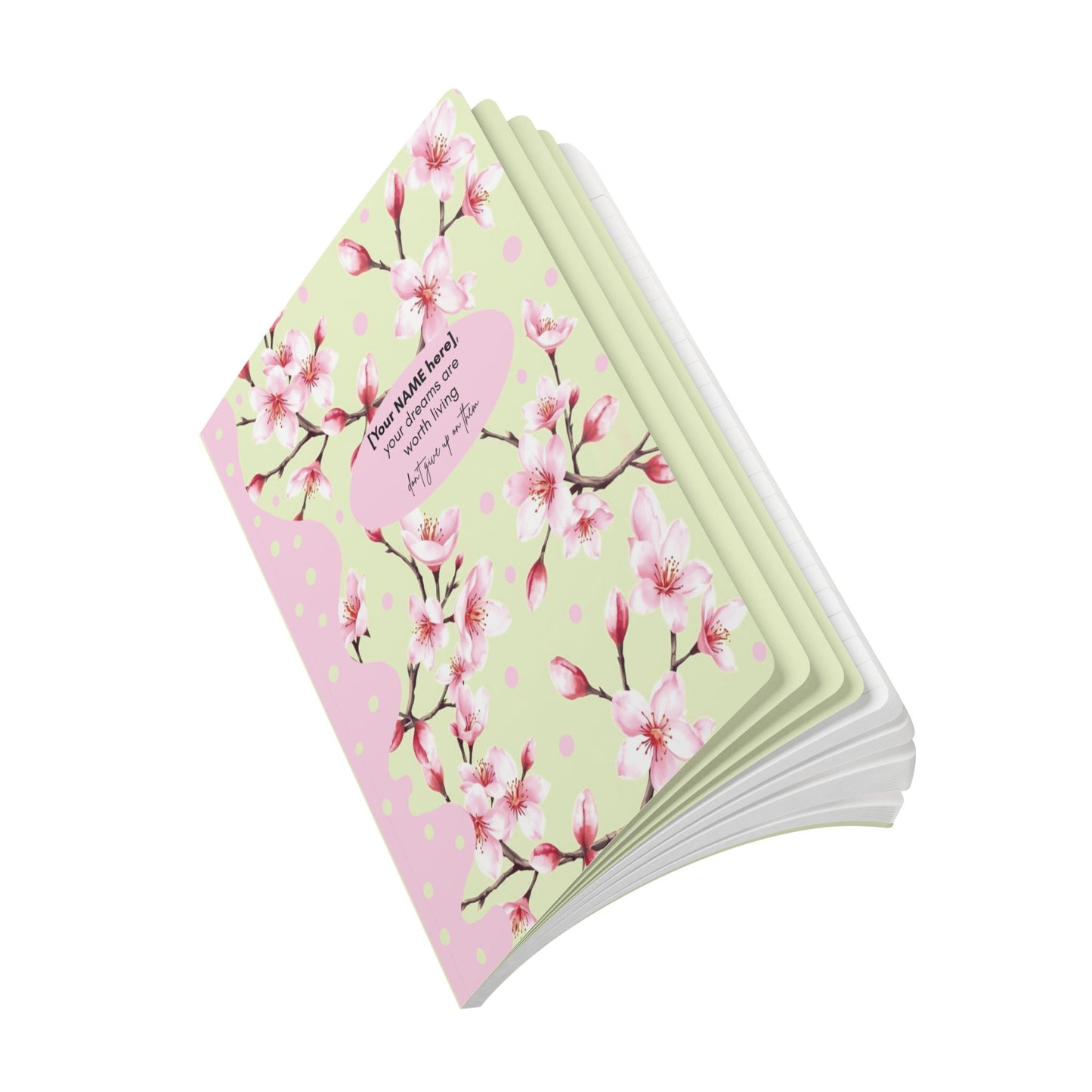 Inspirational Softcover Journal - 'Your Dreams Are Worth Living' - Pomme Verte Collection