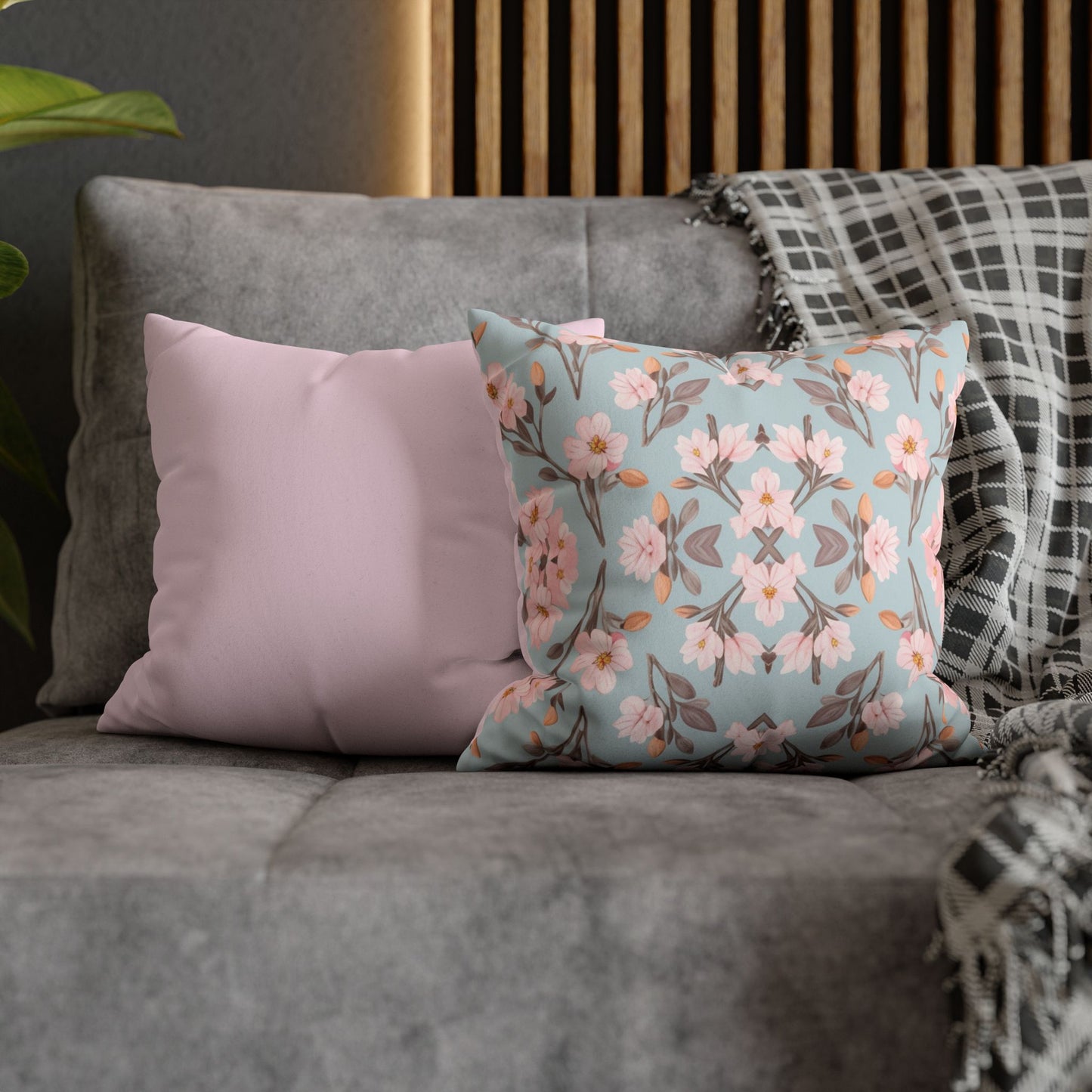 Douceur Faux Suede Pillowcase - Light pink back