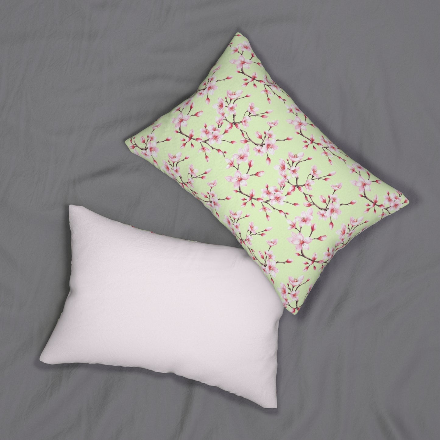 Lumbar Pillow - Double-sided design with pastel pink, Pomme verte Collection