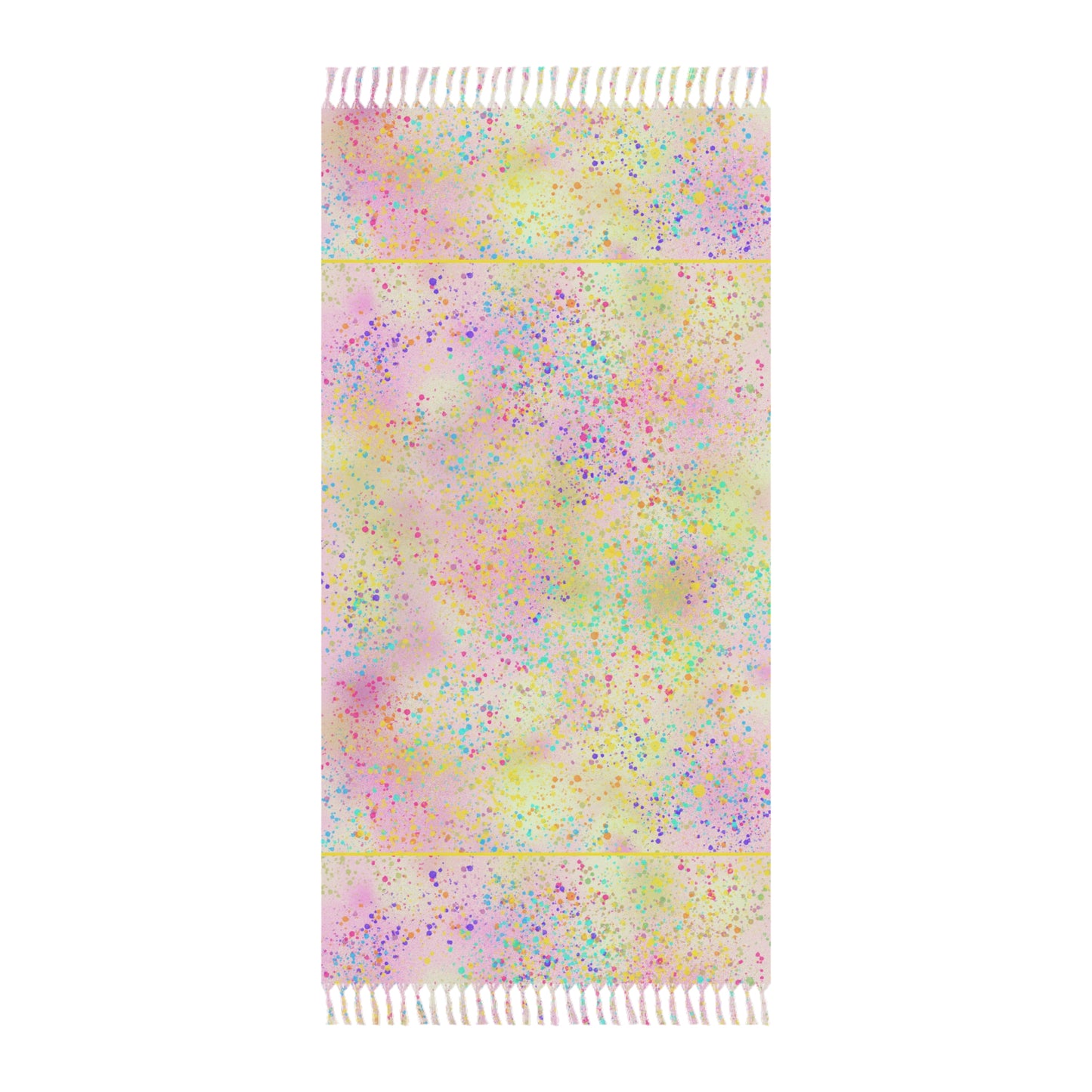 Boho Beach Towel - for Summer Fun -Colorful Pastel Glitter Design
