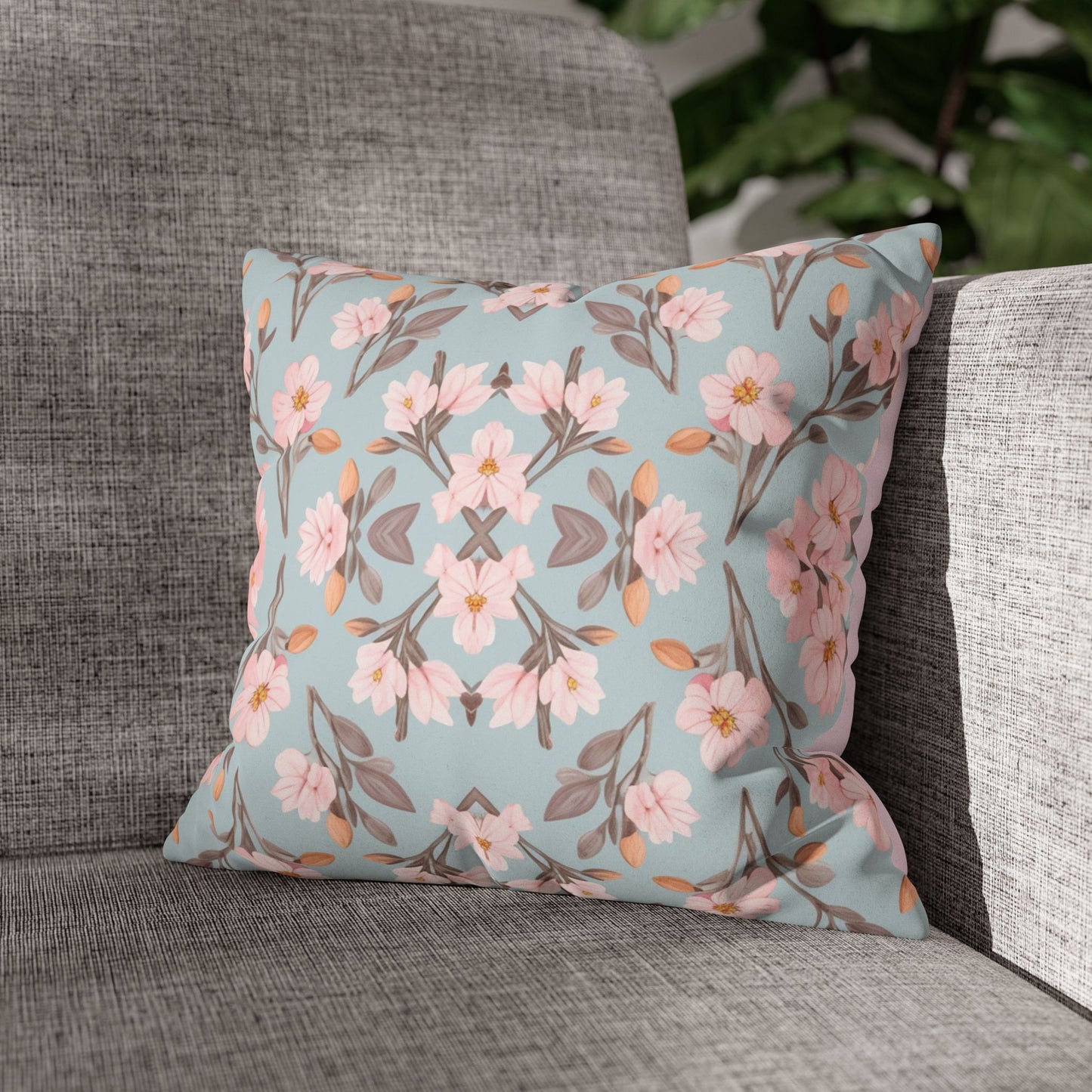 Douceur Faux Suede Pillowcase - Light pink back