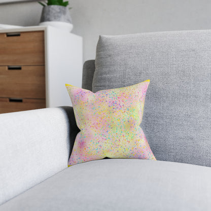 Pastel Glitter Square Pillow - Colorful Home Decor