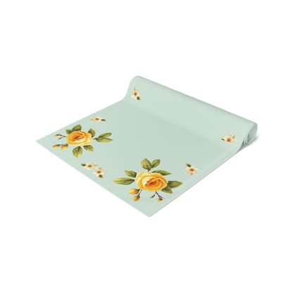 Renaissance_Elegant Floral Table Runner - Cotton/Poly Blend for Dining & Special Occasions