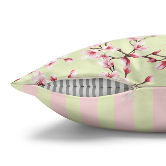 Floral Faux Suede Pillowcase - Pomme Verte Collection