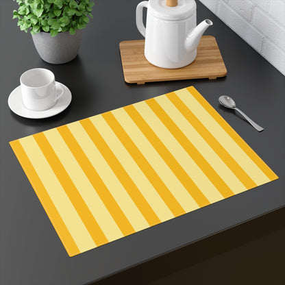 Sunny Yellow Striped Placemat - Vibrant Kitchen Table Decor
