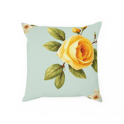 Renaissance Bright Yellow Rose Decorative Cushion