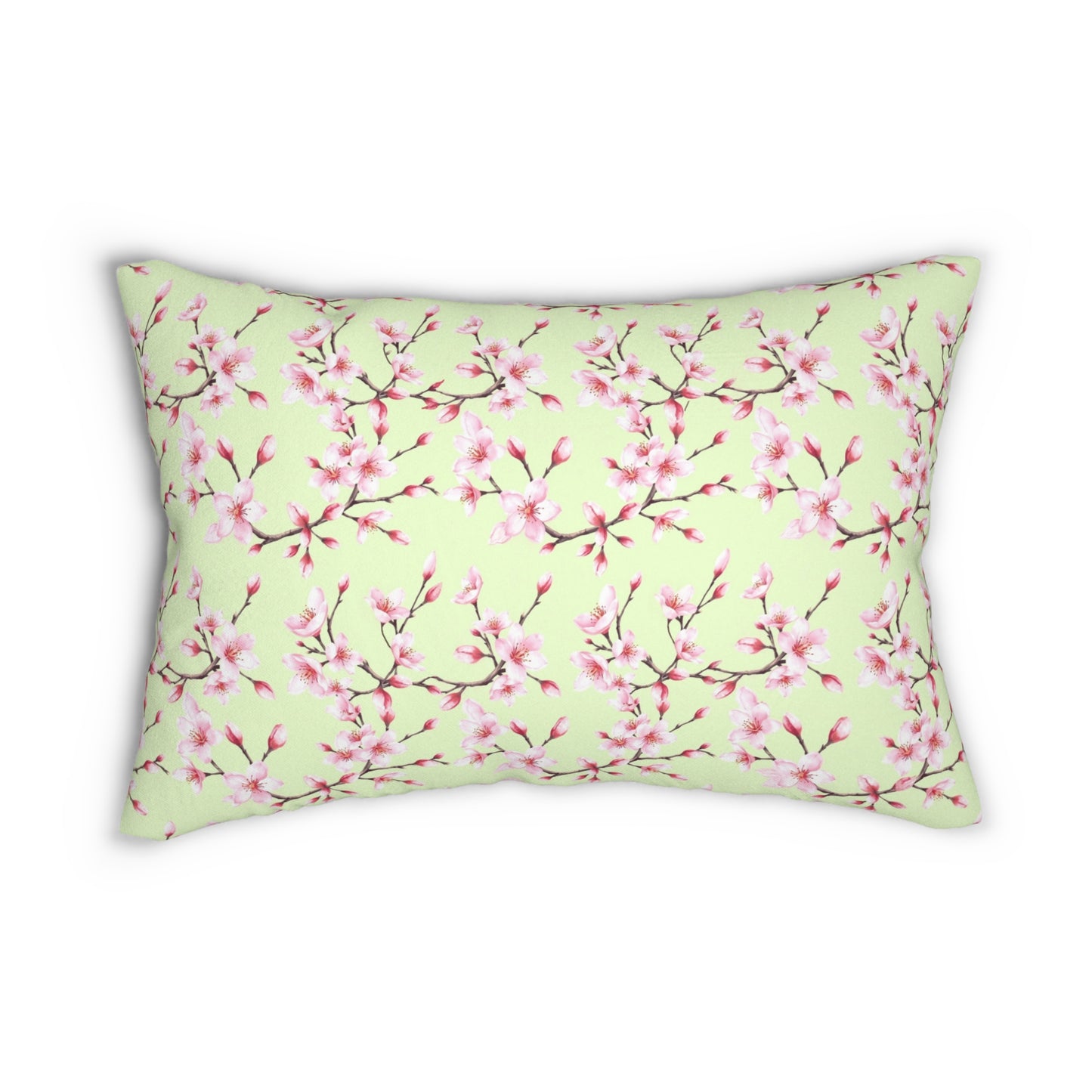 Lumbar Pillow Pastel Stripes & Almond Trees Flowers - Spun Polyester