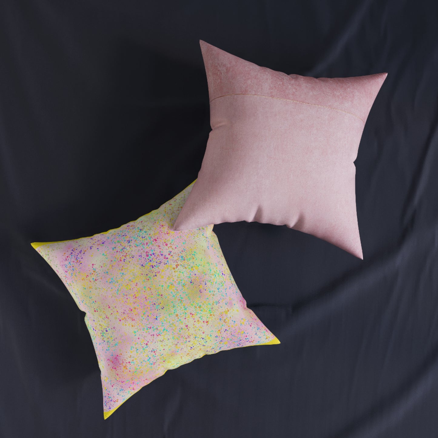 Pastel Glitter Square Pillow - Colorful Home Decor