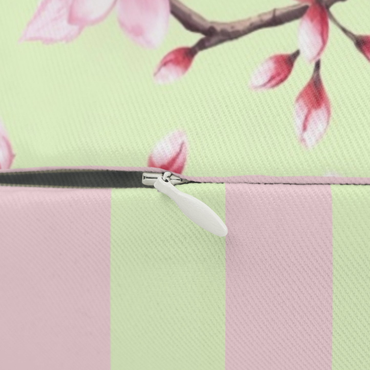 Lumbar Pillow Pastel Stripes & Almond Trees Flowers - Spun Polyester
