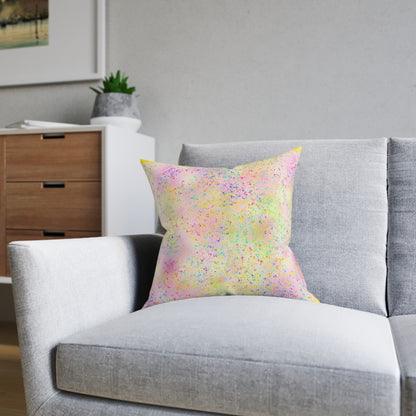 Pastel Glitter Square Pillow - Colorful Home Decor
