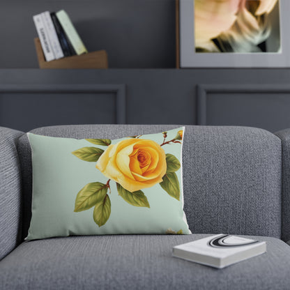 Renaissance Bright Yellow Rose Decorative Cushion