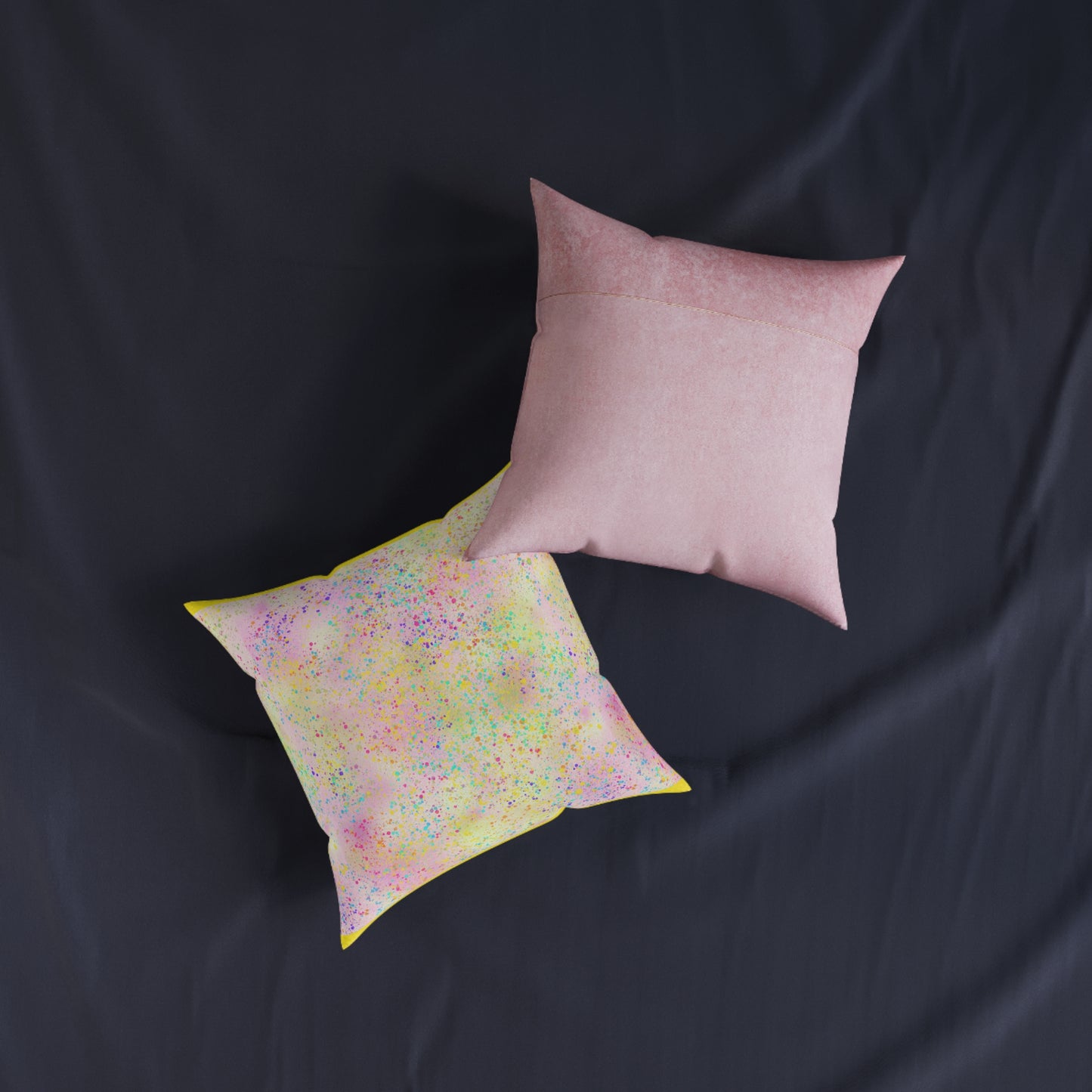 Pastel Glitter Square Pillow - Colorful Home Decor