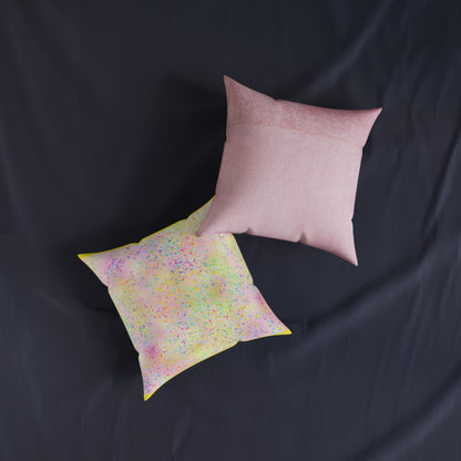 Pastel Glitter Square Pillow - Colorful Home Decor