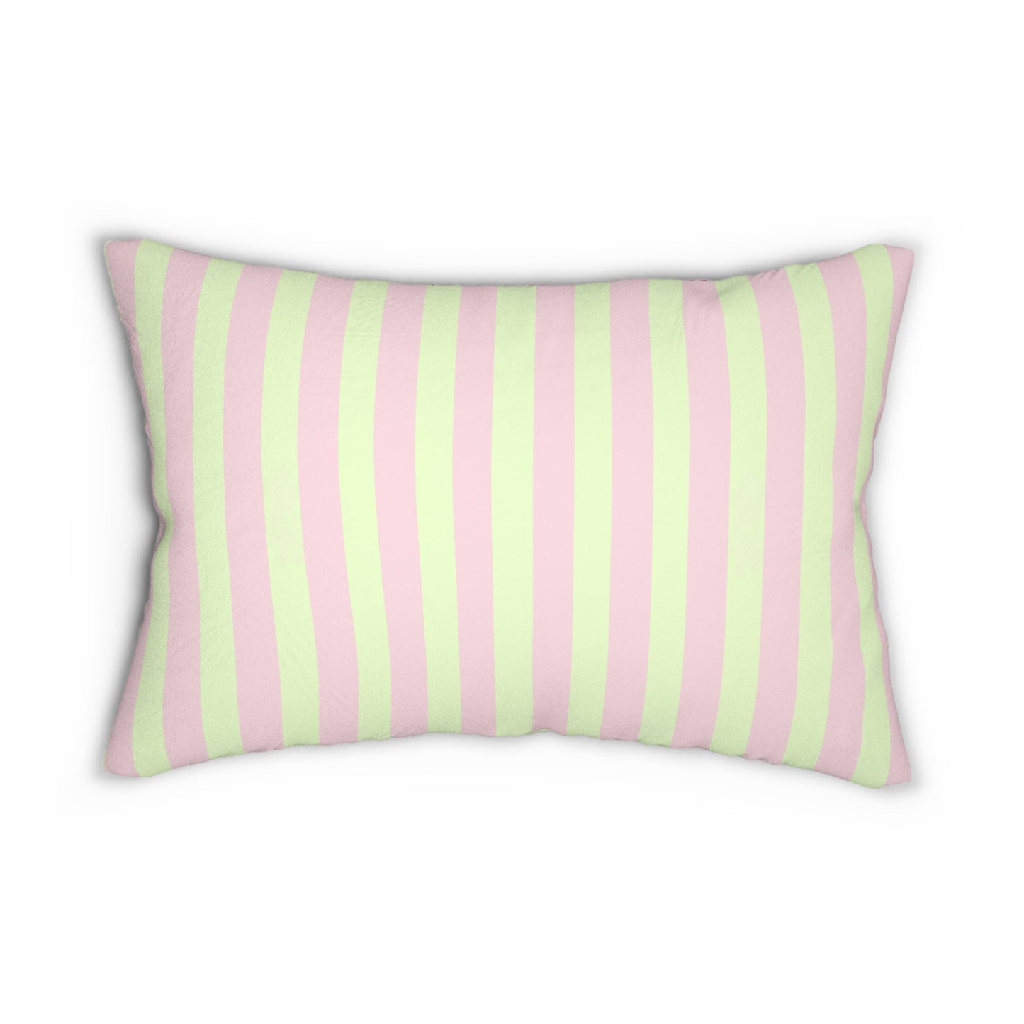 Lumbar Pillow Pastel Stripes & Almond Trees Flowers - Spun Polyester