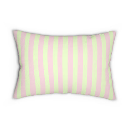Lumbar Pillow Pastel Stripes & Almond Trees Flowers - Spun Polyester