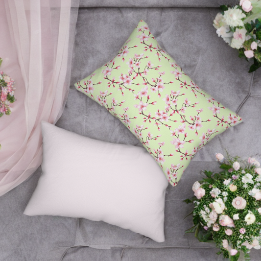 Lumbar Pillow - Double-sided design with pastel pink, Pomme verte Collection