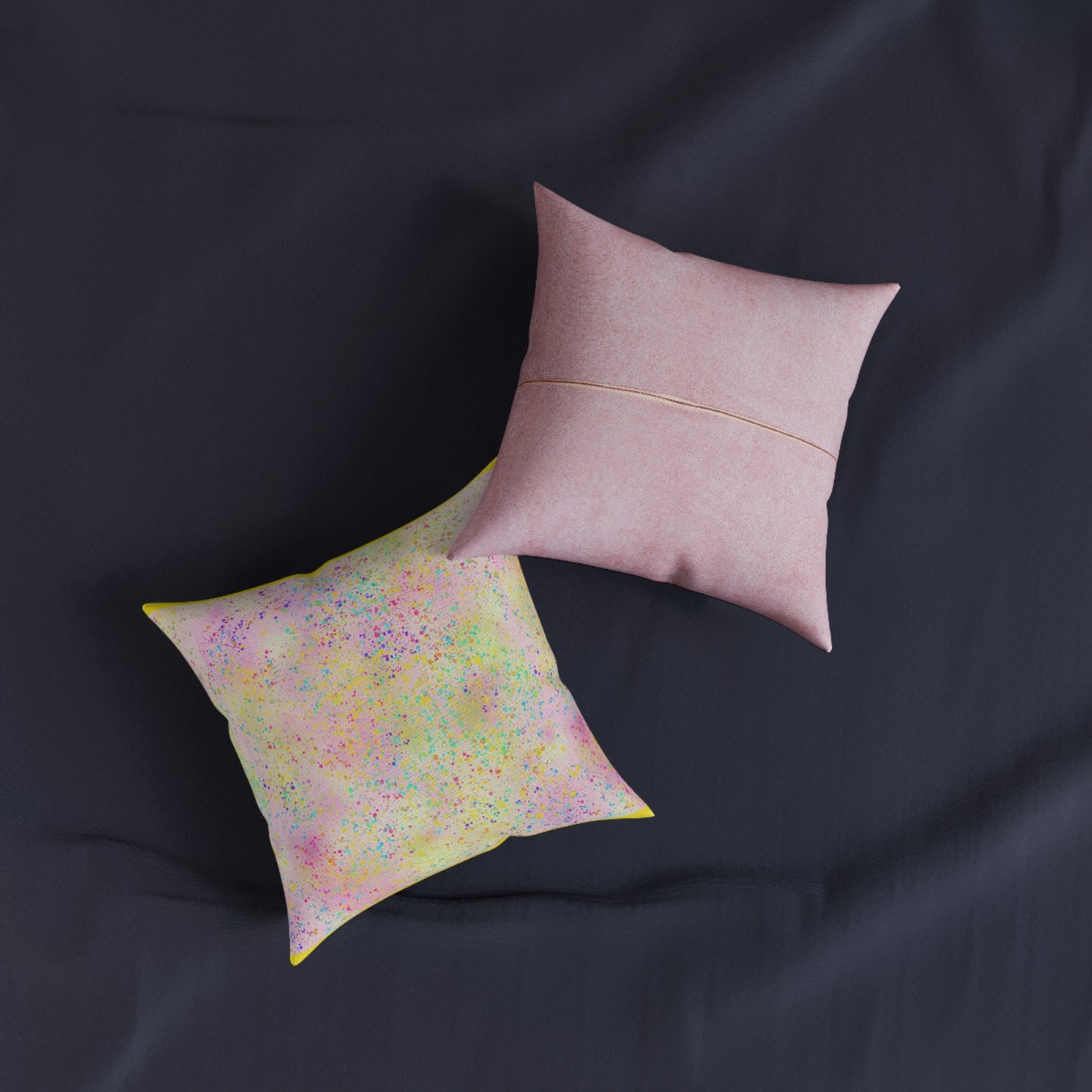 Pastel Glitter Square Pillow - Colorful Home Decor