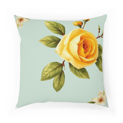 Renaissance Bright Yellow Rose Decorative Cushion
