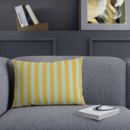Renaissance Bright Yellow and blue stripes Cushion
