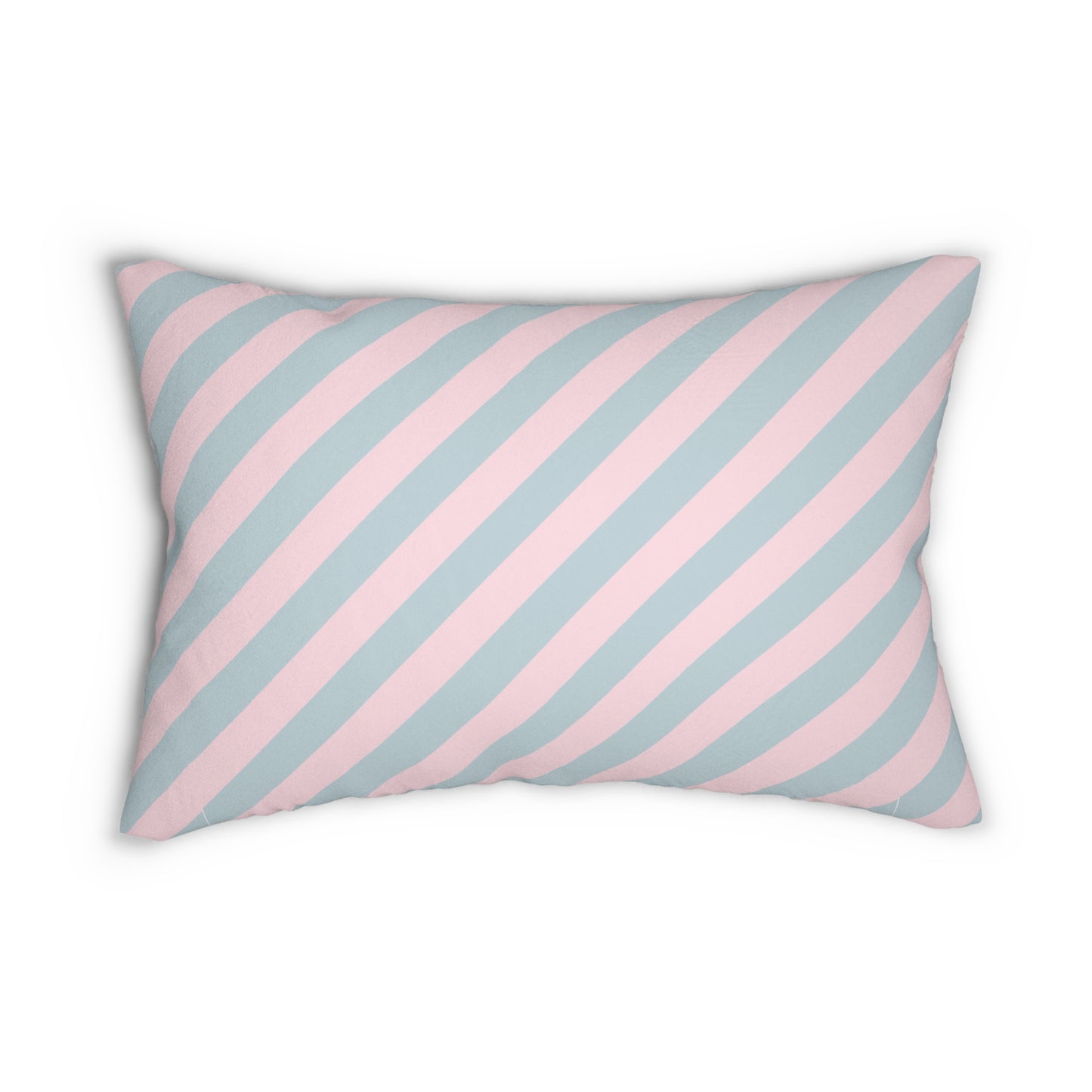 Pastel Blue and Pink Striped Lumbar Pillow - Douceur Collection