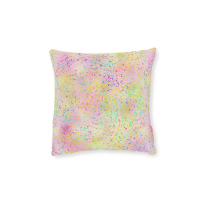 Pastel Glitter Square Pillow - Colorful Home Decor