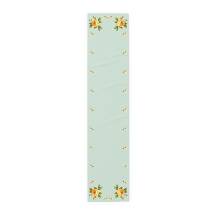 Renaissance_Elegant Floral Table Runner - Cotton/Poly Blend for Dining & Special Occasions
