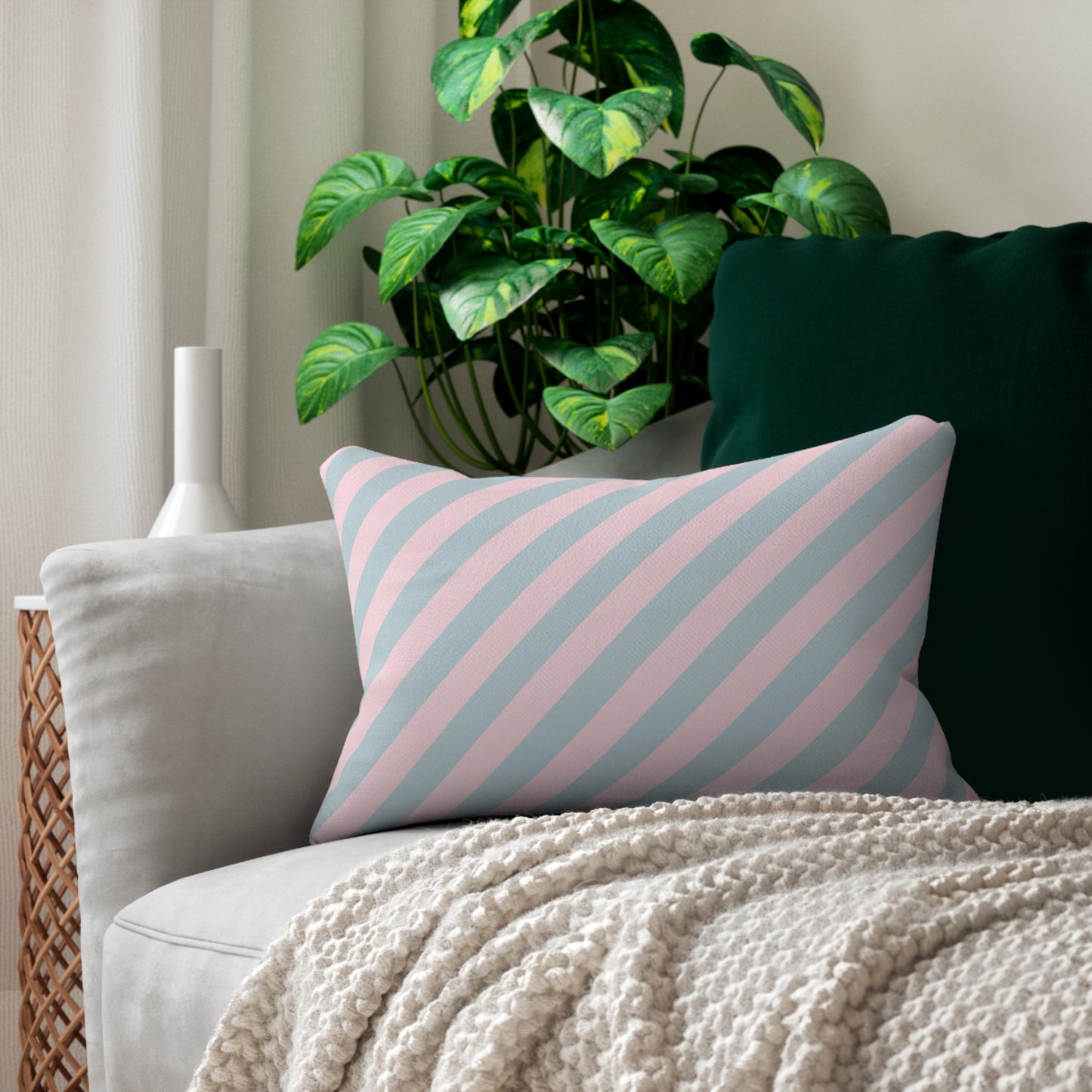 Pastel Striped Lumbar Pillow - Douceur Collection